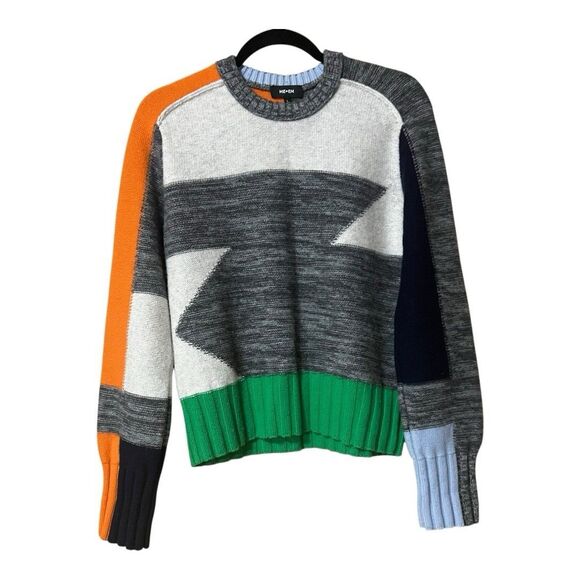 Me+Em Wool Cashmere Color Block Sweater Small Multicolor Knit Pullover Luxury - Picture 1 of 4